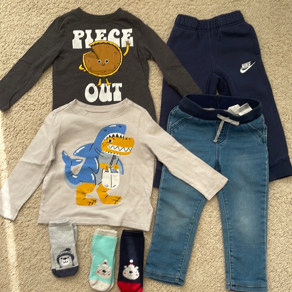 Bundle: pants, jeans, shirt, top, socks